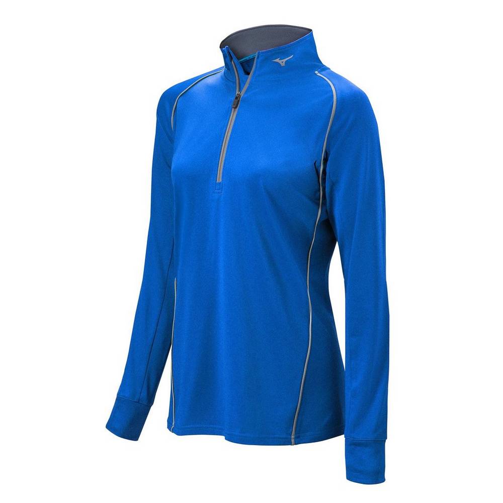 Mizuno Women's Comp 1/2 Zip Long Sleeve Pullover Royal (350589-LEY)